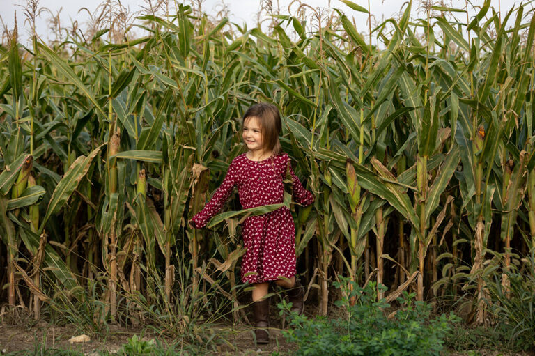 Child emerging from the corn